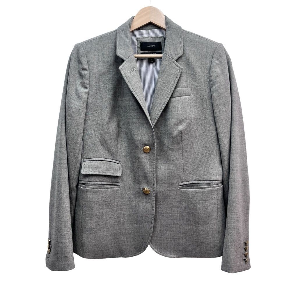 Classic J. Crew Gray Wool School Boy Blazer Sz 4